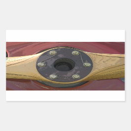 赤航空機木製プロペラステッカー 長方形シール