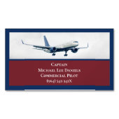 赤航空機機長パイロット飛行機空 マグネット名刺 (正面)
