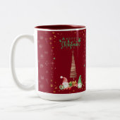 赤色かわいいサンタさんクリスマス♡  ツートーンマグカップ (左)