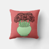 赤色がついたカーネーション クッション (裏面)