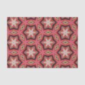 赤色に幾何学的な万華鏡のような白い花 薄葉紙 (正面)