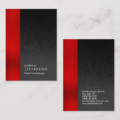 赤色のグレーの縦型パターンプロフェッショナルプレーン 名刺 (正面/裏面)