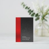 赤色のグレーの縦型パターンプロフェッショナルプレーン 名刺 (スタンド正面)