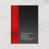 赤色のグレーの縦型パターンプロフェッショナルプレーン 名刺 (裏面)