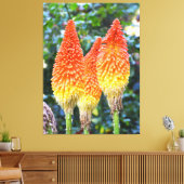 赤色のホットトランプのポーカーフローラ キャンバスプリント (インサイチュ (リビング))