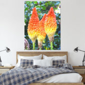 赤色のホットトランプのポーカーフローラ キャンバスプリント (インサイチュ (寝室))