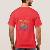 赤色のメンズTシャツ Tシャツ (裏面)