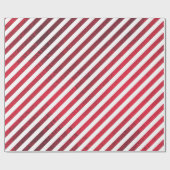 赤色の対角ストライプの箔テクスチャパターン ラッピングペーパー (フラット)