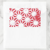 赤色の幾何学的パターン 長方形シール (バッグ)