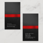 赤色の灰色の黒いパターンの垂直プロフェッショナルプレーン 名刺 (正面/裏面)