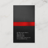 赤色の灰色の黒いパターンの垂直プロフェッショナルプレーン 名刺 (裏面)