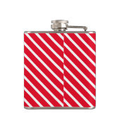 赤色の白ストライプ色の斜めパターン フラスク (裏面)