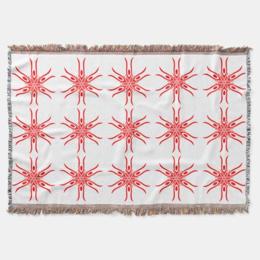 赤色の白色パターンA 2-22 スローブランケット (正面)