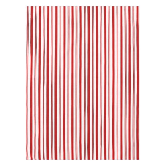 赤色の縦ストライプ線 テーブルクロス (正面)
