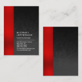 赤色の縦灰色のパターンプロフェッショナル ユニーク 名刺 (正面/裏面)