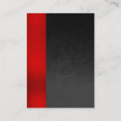 赤色の縦灰色のパターンプロフェッショナル ユニーク 名刺 (裏面)