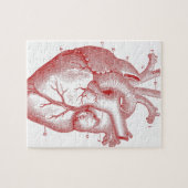 赤色の解剖学的ハート ジグソーパズル (横)