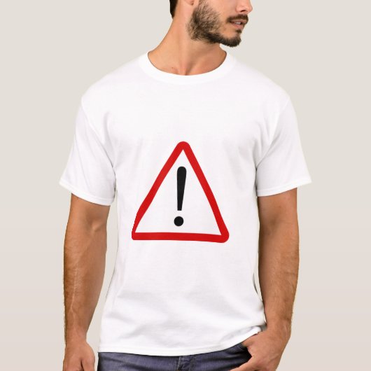 赤色の警告クリエイティブタイポグラフィ Tシャツ (正面)