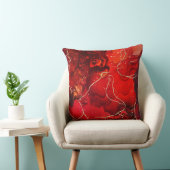赤色アルコールインク金ゴールド抽象芸術流体装飾用クッション クッション (椅子)