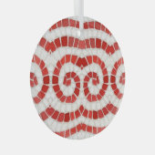 赤色イオン性モザイクガラスサークルオーナメント ガラスオーナメント (正面右)