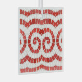 赤色イオン性モザイクガラス正方形オーナメント ガラスオーナメント (正面右)