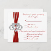 赤色インフィニティハート応答カード 出欠カード (正面/裏面)