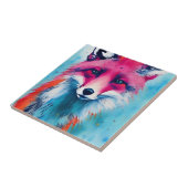 赤色キツネセラミックタイル タイル (側面)