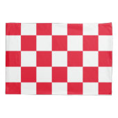 赤色クロアチックジオメト市松模様にリパターン 枕カバー (裏面)