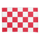 赤色クロアチックジオメト市松模様にリパターン 枕カバー (正面)