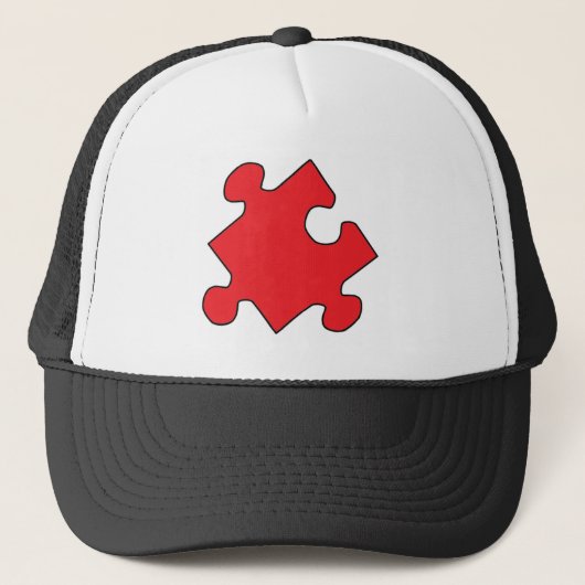 赤色パズル片 キャップ (正面)