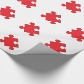 赤色パズル片 ラッピングペーパー (角)