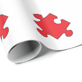 赤色パズル片 ラッピングペーパー (ロールコーナー)