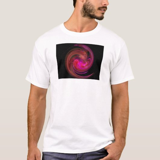 赤色ピンク明るい赤紫色光渦 Tシャツ (正面)