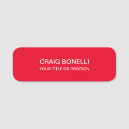 赤色ミニマルモダンリスト平野 名札