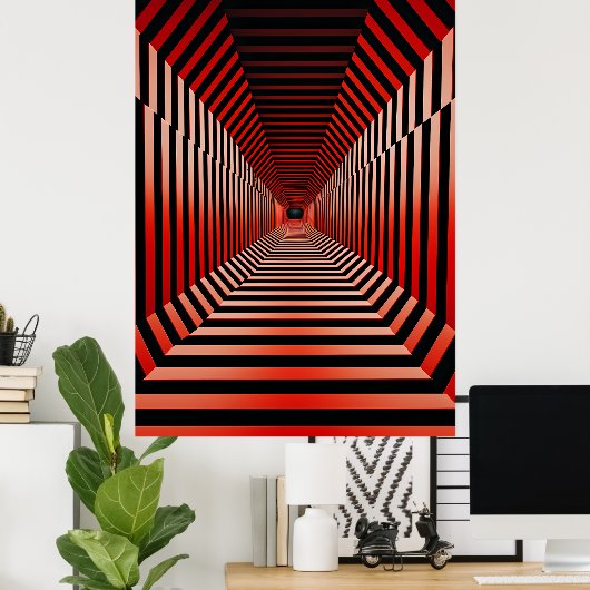 赤色催眠幻覚 ポスター (ホームオフィス)