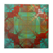 赤色及び緑色色色融合セラミックタイル タイル (正面)