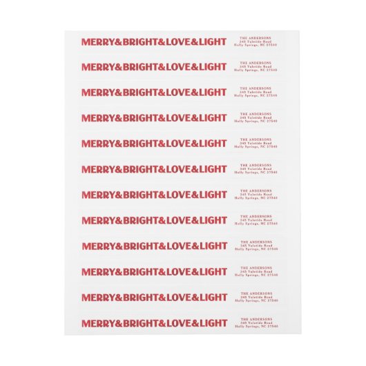 赤色彩の鮮やかと明るい愛と光 ラップアラウンドラベル (シート)