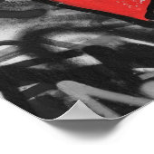 赤色彩の鮮やかハート ポスター (角)