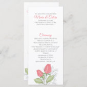 赤色彩の鮮やかローズプログラムラックカード プログラム (正面/裏面)