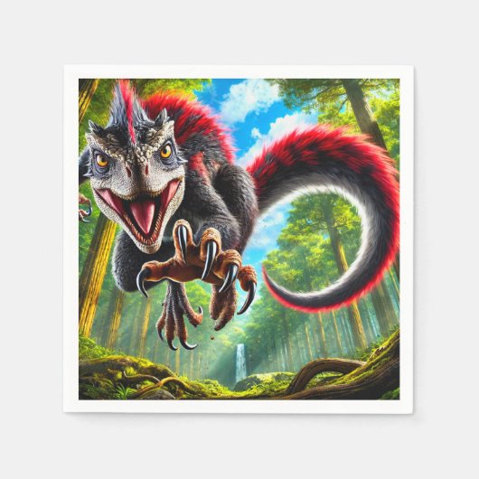 赤色恐竜 スタンダードカクテルナプキン (正面)