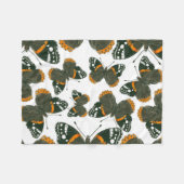 赤色提督の蝶のパターン フリースブランケット (正面(横))