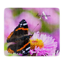 赤色提督バタフライガラスのチョッピングボード カッティングボード