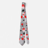 赤色気泡灰色抽象芸術気泡パターン ネクタイ (正面)