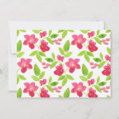 赤色水彩花模様 サンキューカード (裏面)