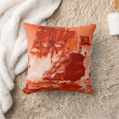 赤色灯スイッチカバーにおける海賊船戦闘 クッション (ブランケット)