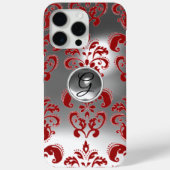 赤色白色グレーダマスクジェムストーンモノグラムフローラ Case-Mate iPhoneケース (裏面)