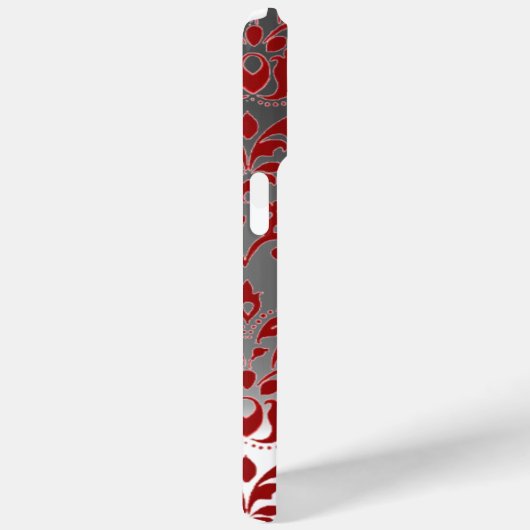 赤色白色グレーダマスクジェムストーンモノグラムフローラ Case-Mate iPhoneケース (裏面 / 右)