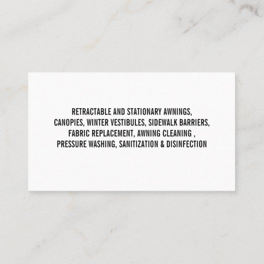 赤色白色幌清掃サービス清掃プロフェッショナル 名刺 (裏面)