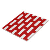 赤色白色格子模様セラミックタイル タイル (側面)