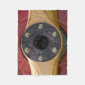 赤色航空機用木材プロペラ フリースブランケット (正面)